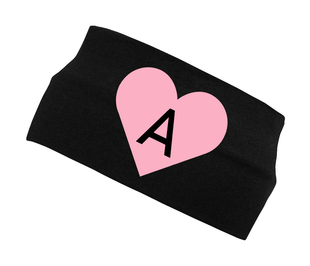 STAFA HÁRBAND SVART MEÐ BLEIKU HJARTA
