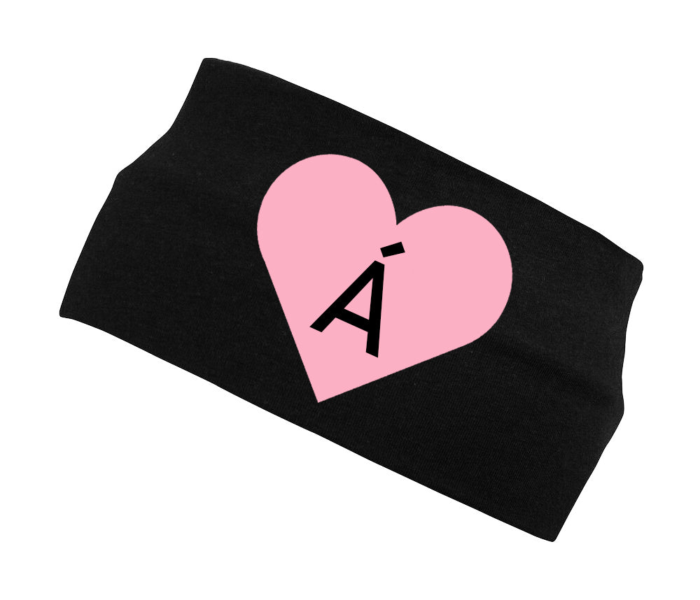 STAFA HÁRBAND SVART MEÐ BLEIKU HJARTA