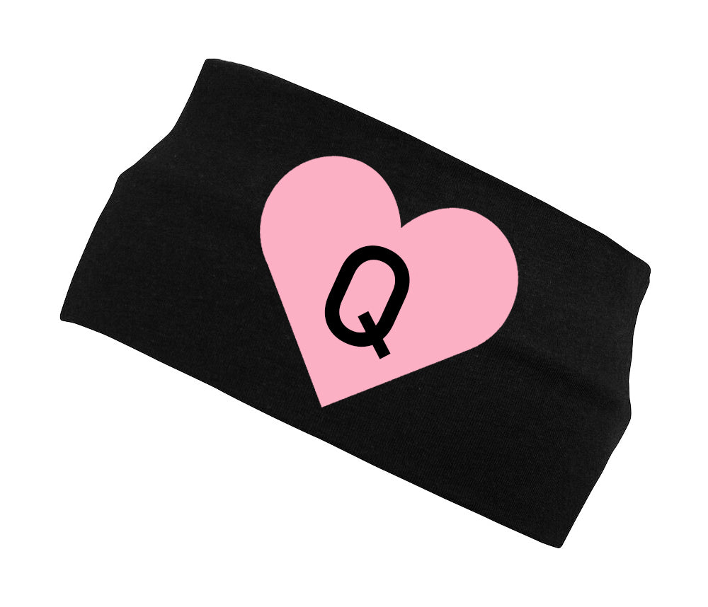 STAFA HÁRBAND SVART MEÐ BLEIKU HJARTA