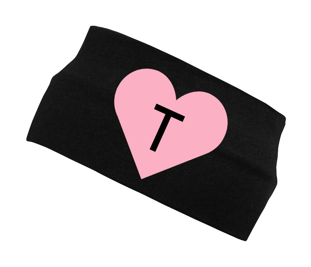 STAFA HÁRBAND SVART MEÐ BLEIKU HJARTA