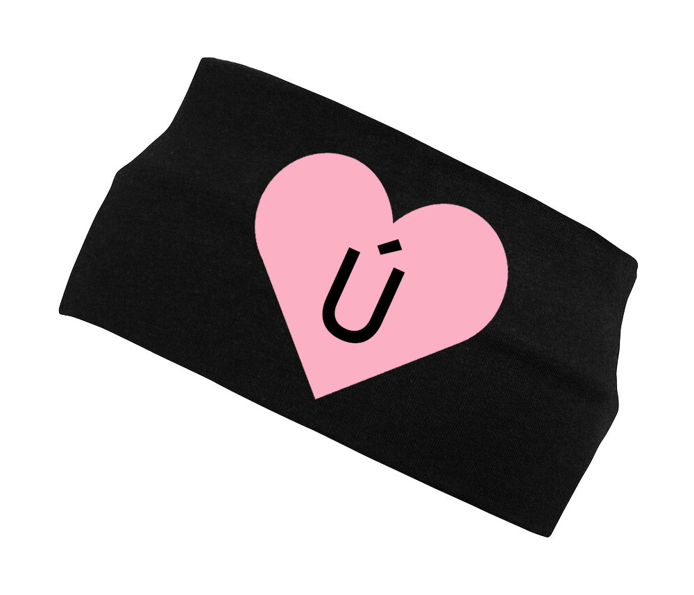 STAFA HÁRBAND SVART MEÐ BLEIKU HJARTA