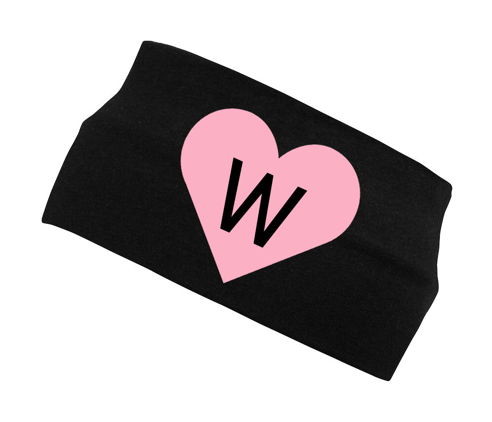 STAFA HÁRBAND SVART MEÐ BLEIKU HJARTA