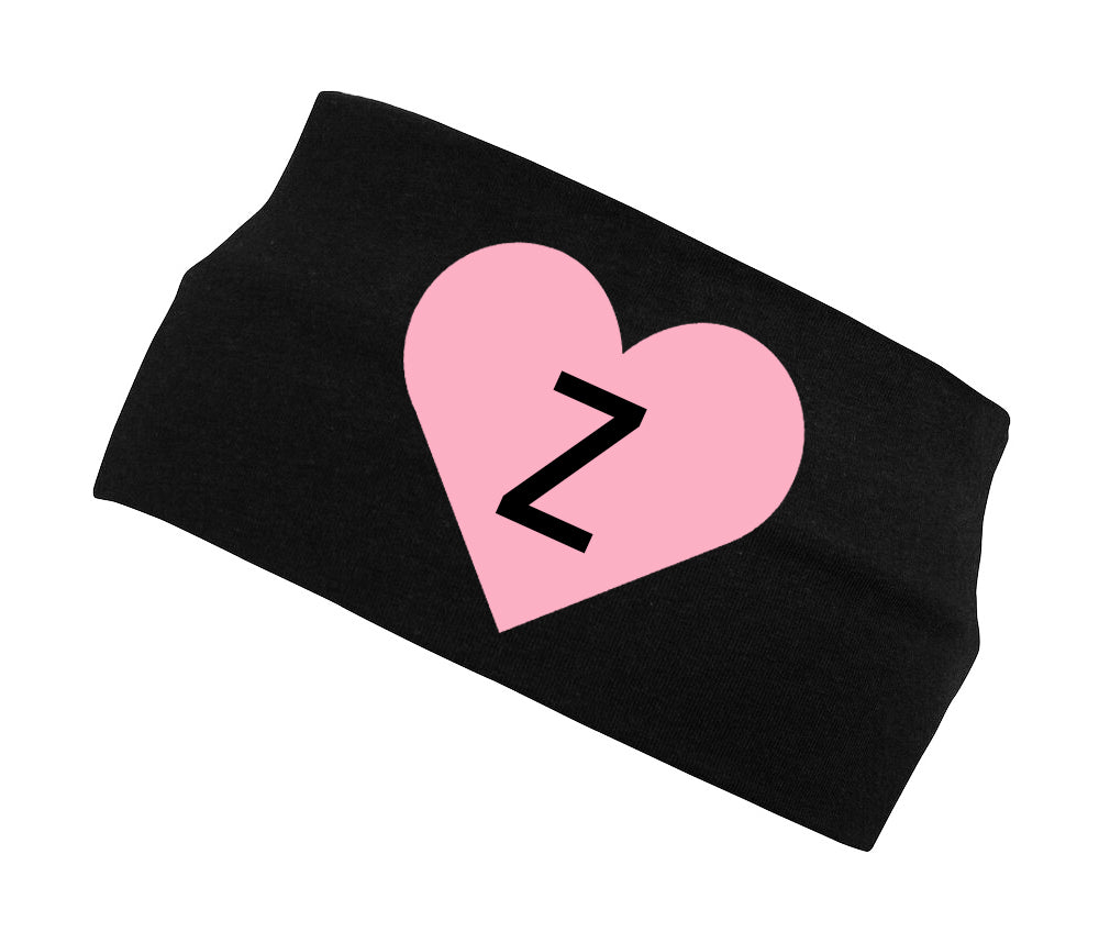 STAFA HÁRBAND SVART MEÐ BLEIKU HJARTA