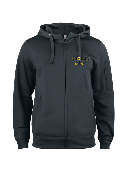 KRÓNAN EFTIRLIT - Basic Active rennd hettupeysa - svört (unisex)