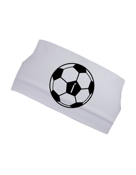 Stafahárband - Hvítt með fótbolta