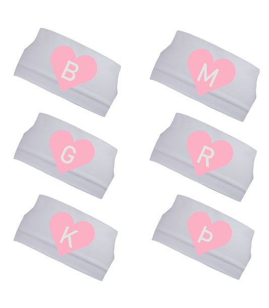 STAFA HÁRBAND HVÍTT MEÐ BLEIKU HJARTA