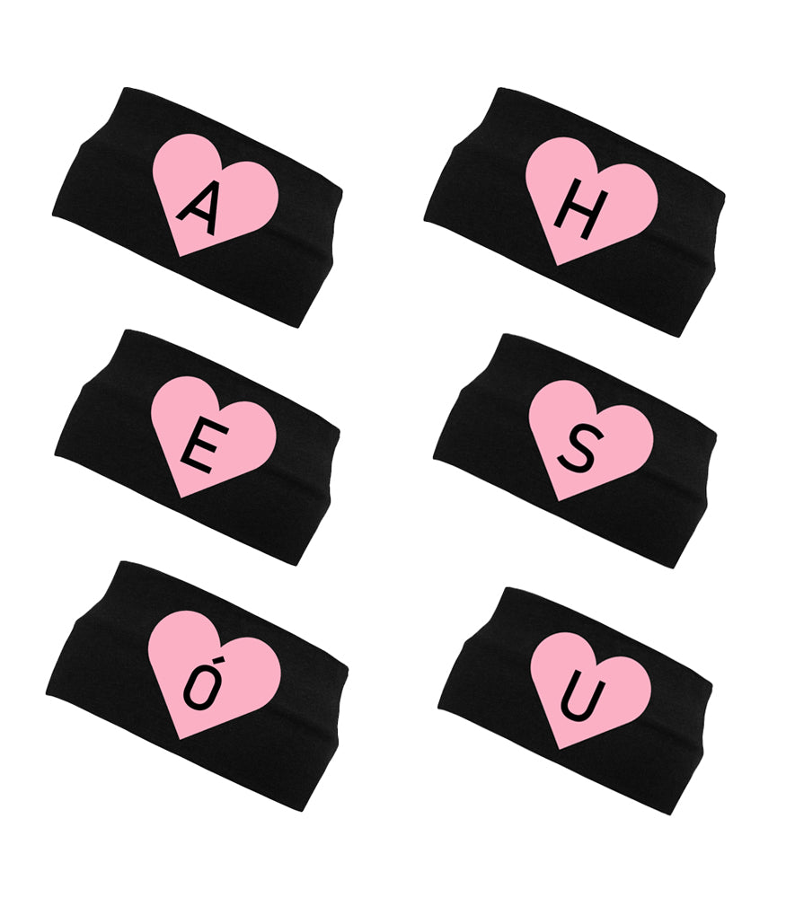 STAFA HÁRBAND SVART MEÐ BLEIKU HJARTA