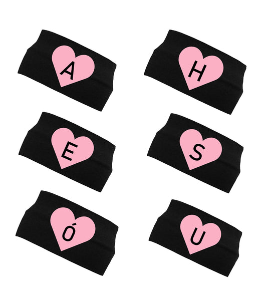 STAFA HÁRBAND SVART MEÐ BLEIKU HJARTA